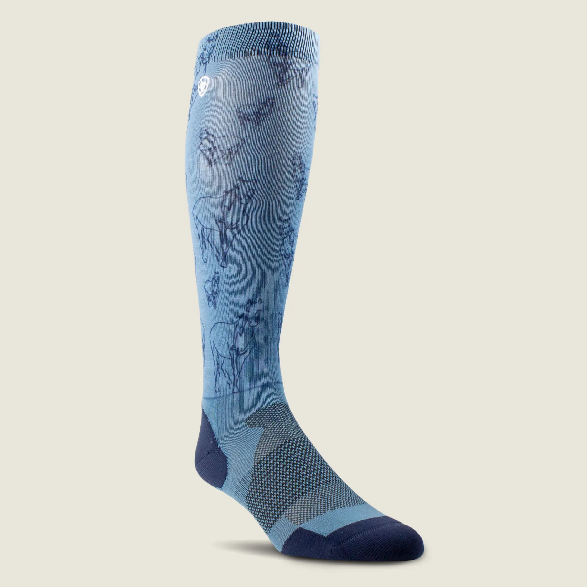 Ariat Socken*TEK Slim Printed Socks NAVY HORSE PRINT