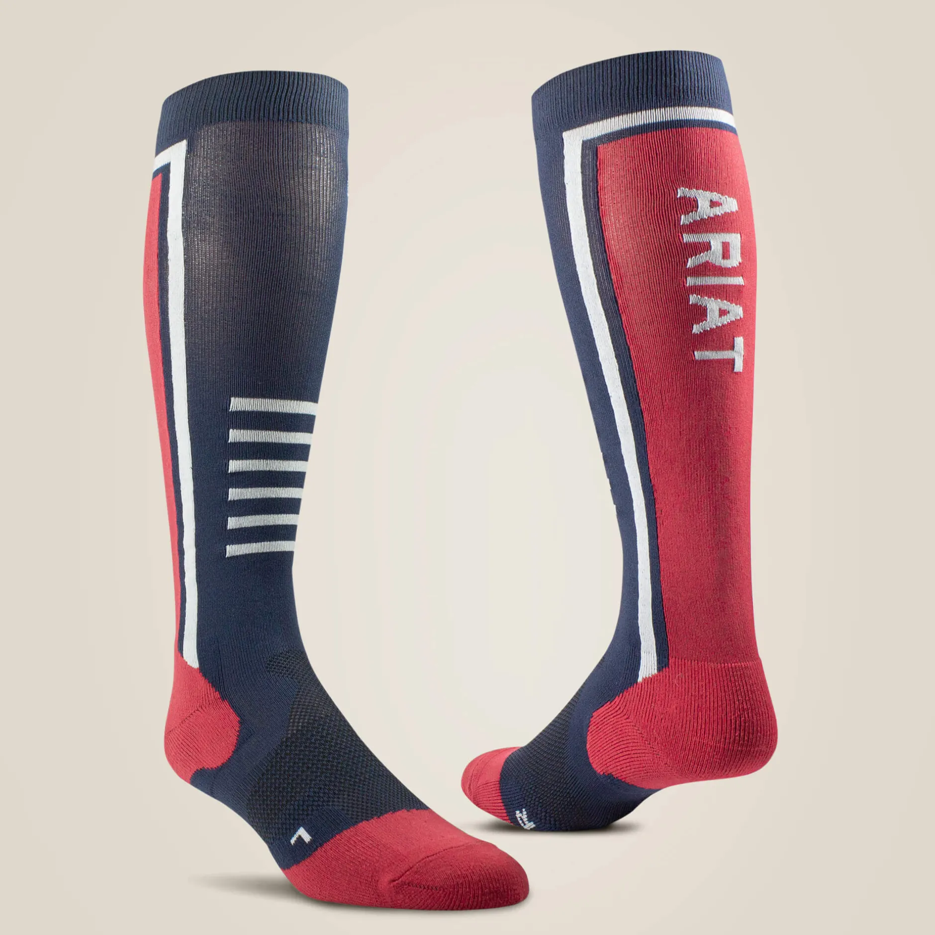 Ariat Socken*TEK Slimline Performance Socks NAVY/RED