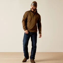 Ariat Hoodies & Sweatshirts|Sweatshirts & Hoodies*Caldwell Logo 1/4 Zip Sweater DARK BROWN HEATHER