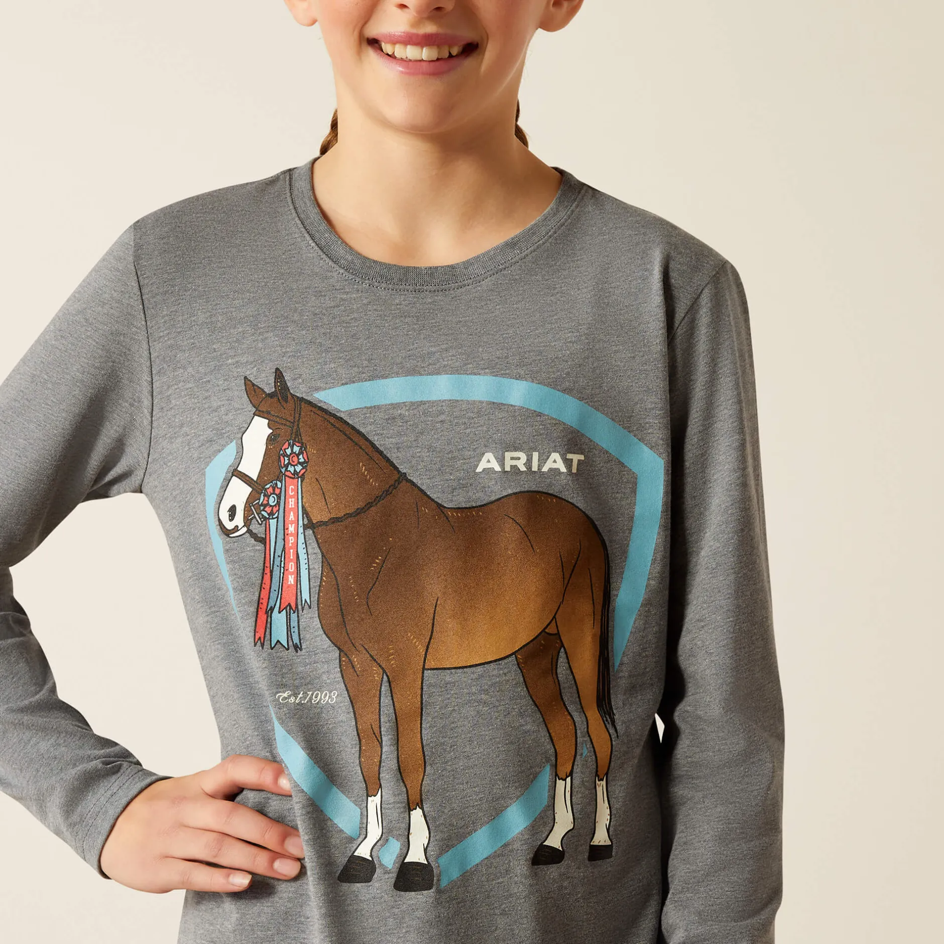 Ariat Oberteile & T-Shirts*Champion Pony T-Shirt HEATHER GREY