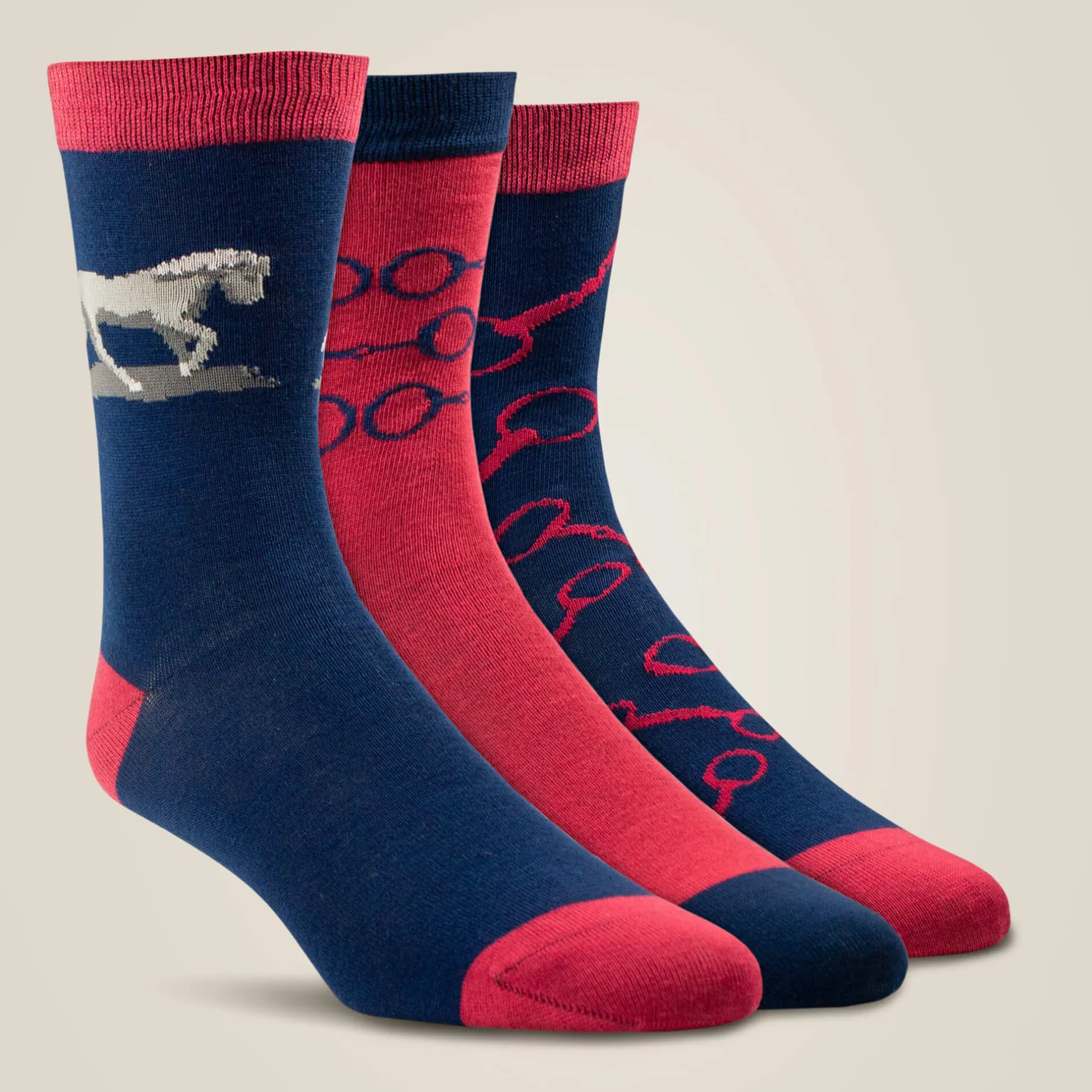 Ariat Socken*Charm Crew Socks NAVY SNAFFLE
