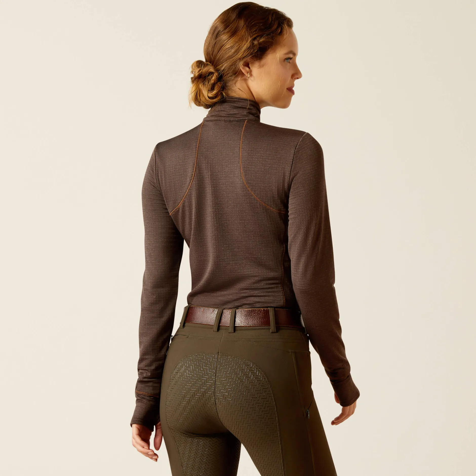 Ariat Oberteile & T-Shirts*Gridwork 1/4 Zip Baselayer MOLE HEATHER