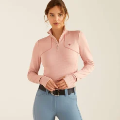 Ariat Oberteile & T-Shirts*Gridwork 1/4 Zip Baselayer MISTY ROSE HEATHER