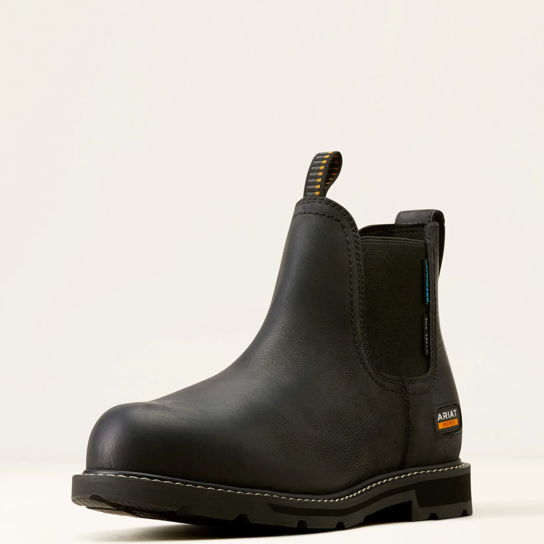 Ariat Pull-On Arbeitsschuhe|Wasserdichte Schuhe*Groundbreaker Chelsea Waterproof Steel Toe Work Boot BLACK