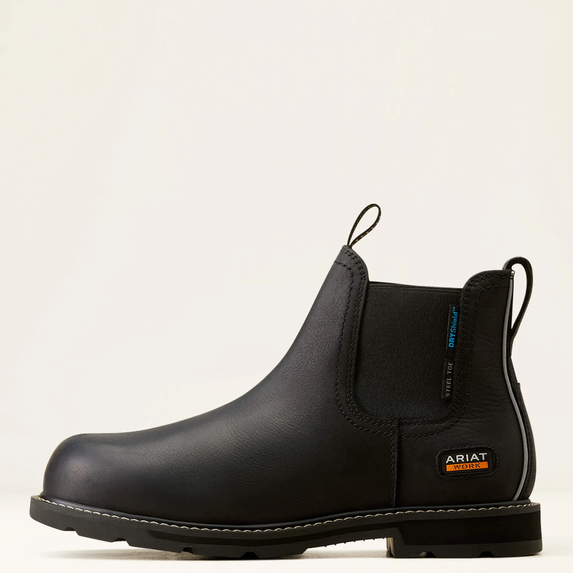 Ariat Pull-On Arbeitsschuhe|Wasserdichte Schuhe*Groundbreaker Chelsea Waterproof Steel Toe Work Boot BLACK