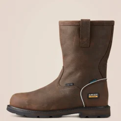 Ariat Pull-On Arbeitsschuhe|Wasserdichte Schuhe*Groundbreaker Steel Toe Pull-On Waterproof Work Boot DARK BROWN