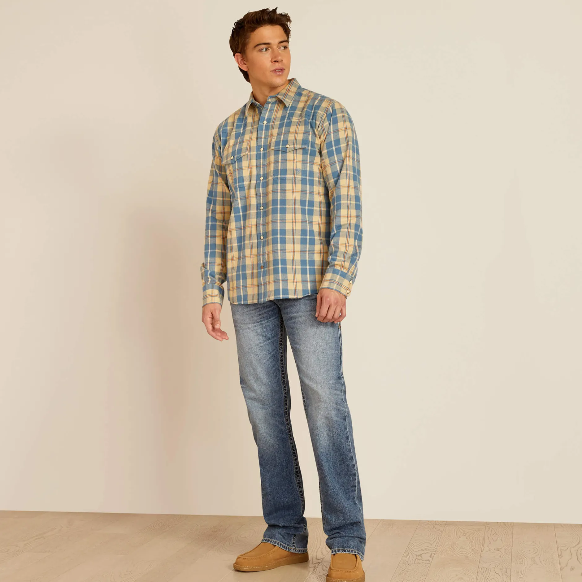Ariat Westernhemden|Oberteile & T-Shirts*Harlem Retro Fit Western Shirt PALE KHAKI