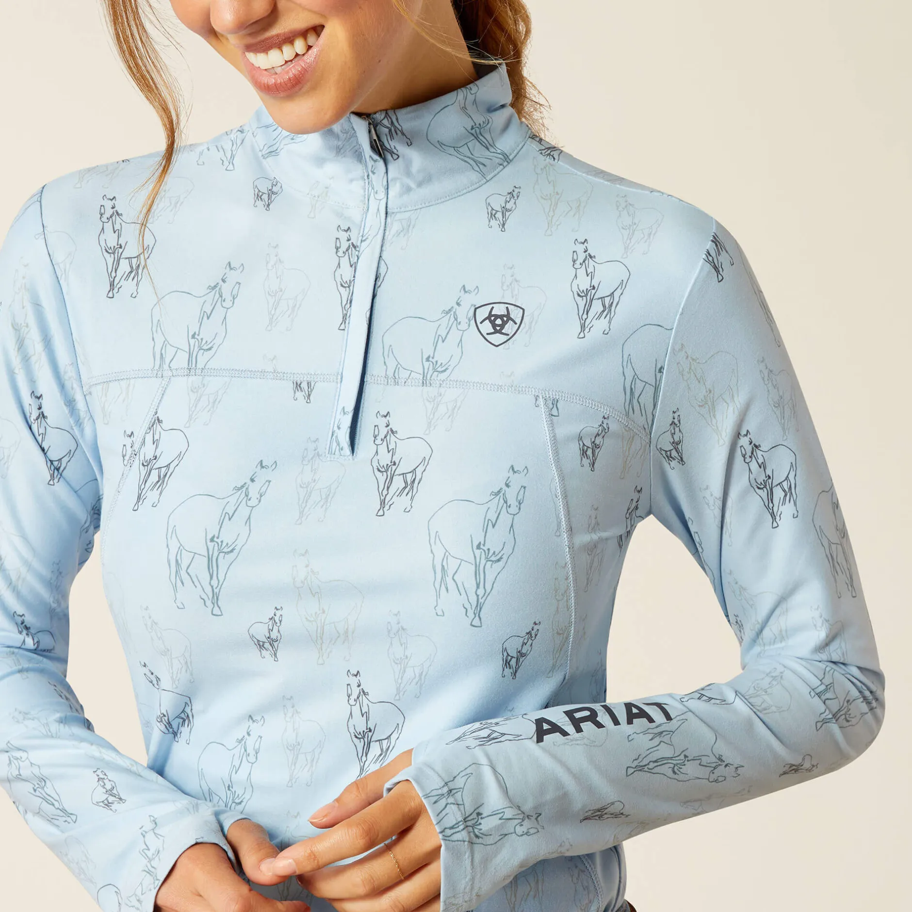 Ariat Oberteile & T-Shirts*Lowell 3.0 1/4 Zip Baselayer SKETCH HORSE