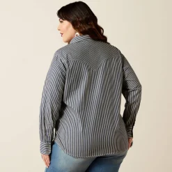 Ariat Westernhemden|Oberteile & T-Shirts*Railroad Stripe Western Shirt INDIGO STRIPE