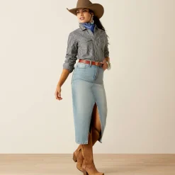 Ariat Westernhemden|Oberteile & T-Shirts*Railroad Stripe Western Shirt INDIGO STRIPE