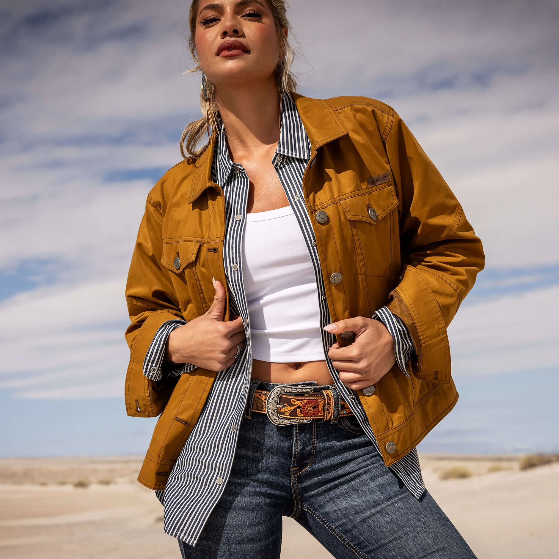 Ariat Westernhemden|Oberteile & T-Shirts*Railroad Stripe Western Shirt INDIGO STRIPE