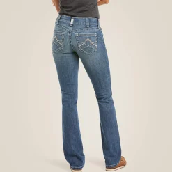 Ariat Denim|Denim*R.E.A.L. Mid Rise Icon Stackable Straight Leg Jean RAINSTORM