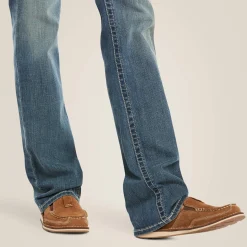 Ariat Denim|Denim*R.E.A.L. Mid Rise Icon Stackable Straight Leg Jean RAINSTORM