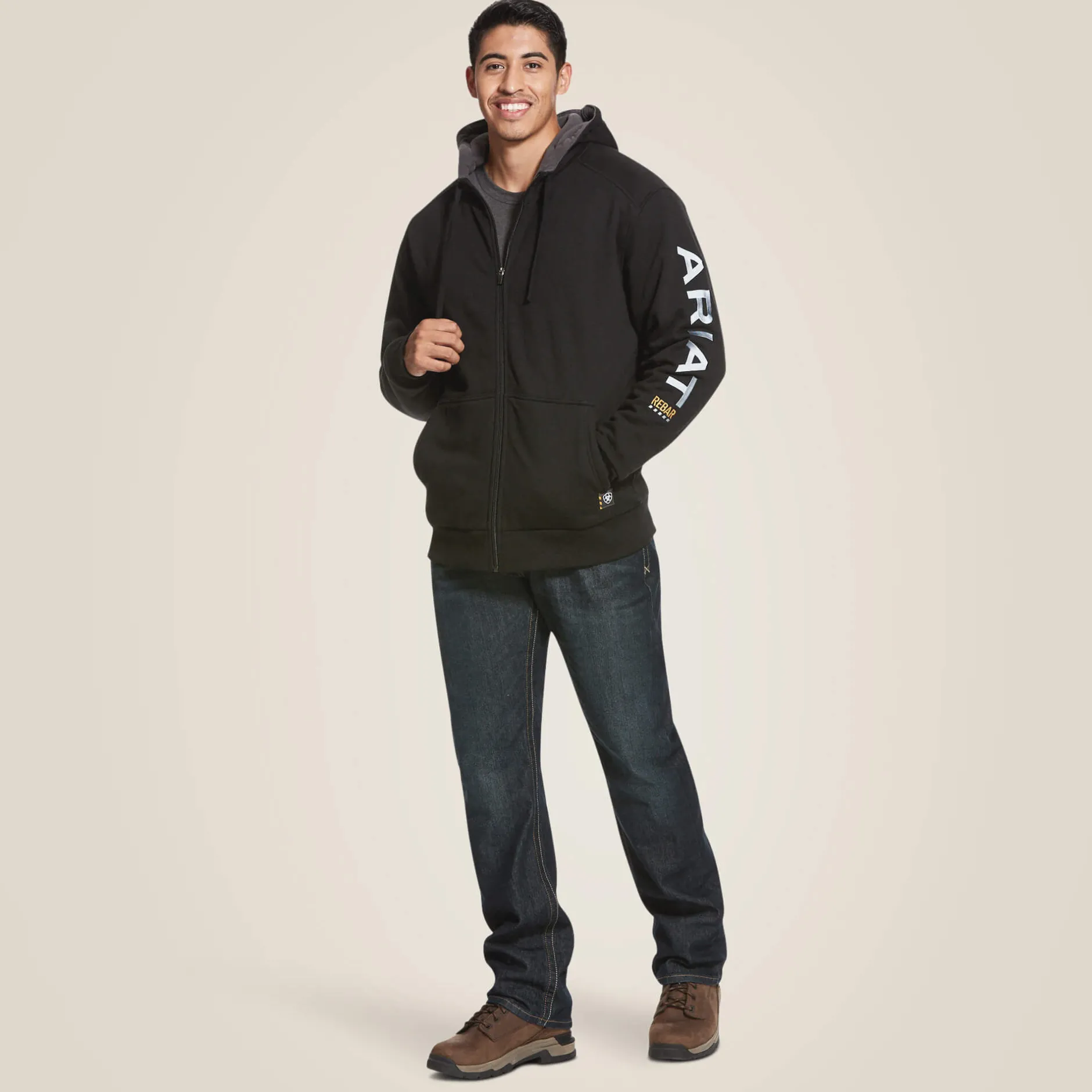 Ariat Hoodies & Sweatshirts|Work*Rebar All-Weather Full Zip Hoodie BLACK