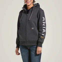 Ariat Hoodies & Sweatshirts|Work*Rebar All-Weather Full Zip Hoodie CHARCOAL HEATHER