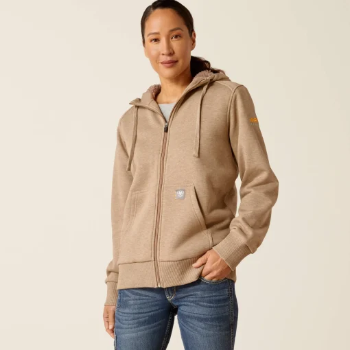 Ariat Hoodies & Sweatshirts|Work*Rebar All-Weather Sherpa Full Zip Hoodie OATMEAL HEATHER