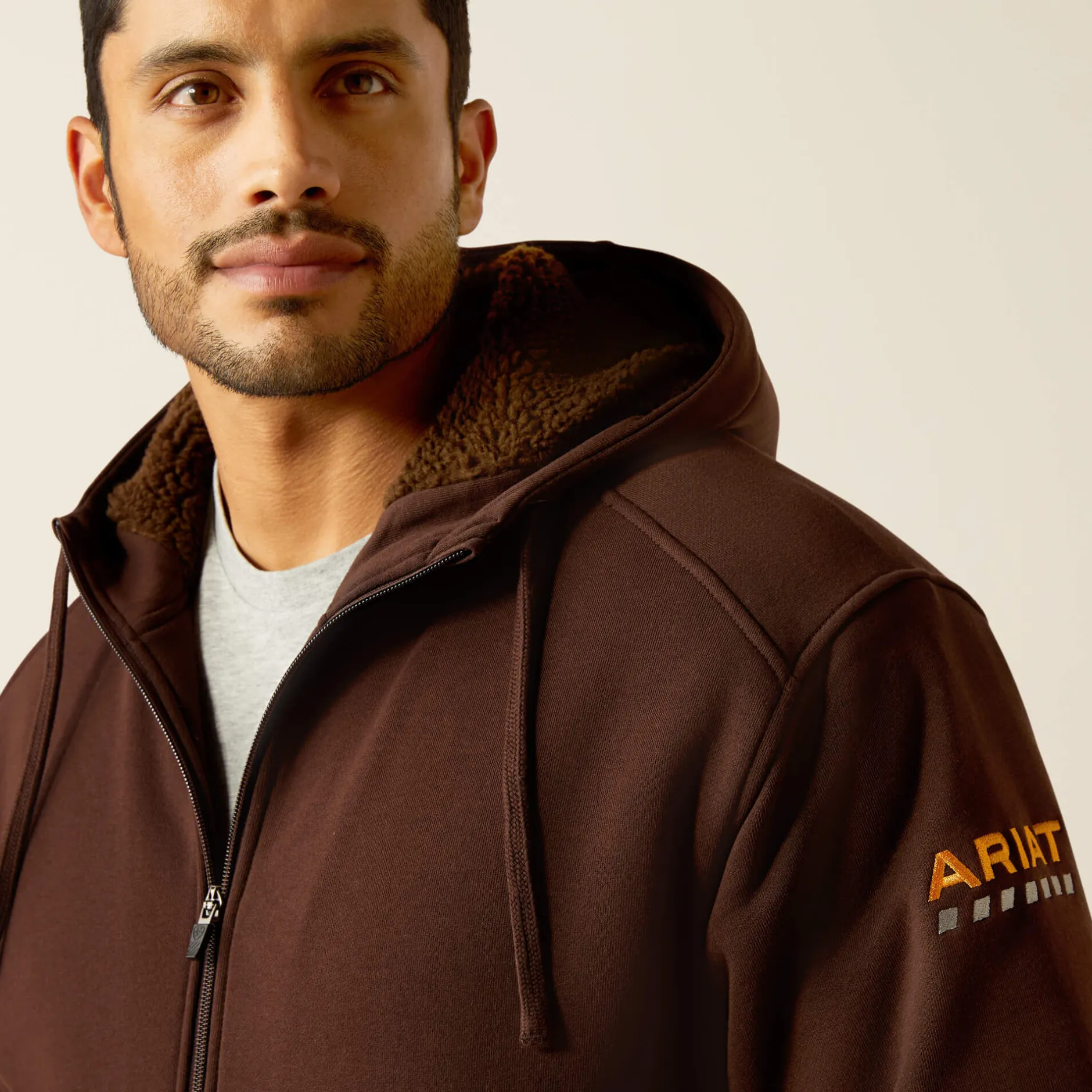 Ariat Hoodies & Sweatshirts|Work*Rebar All-Weather Sherpa-Lined Full Zip Hoodie COFFEE BEAN