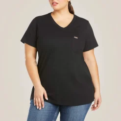 Ariat Tops & T-Shirts|Work*Rebar Cotton Strong V-Neck T-Shirt BLACK