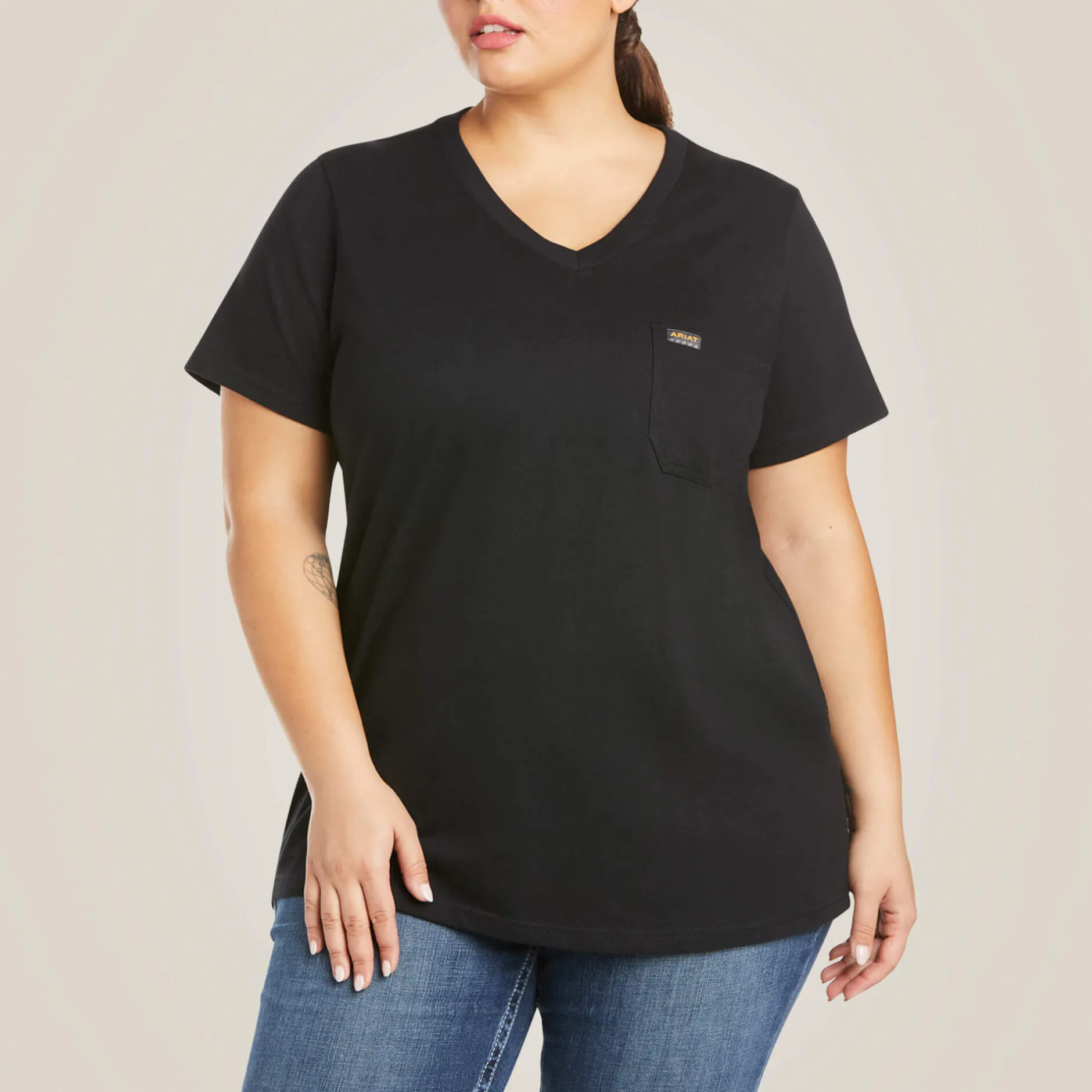 Ariat Tops & T-Shirts|Work*Rebar Cotton Strong V-Neck T-Shirt BLACK