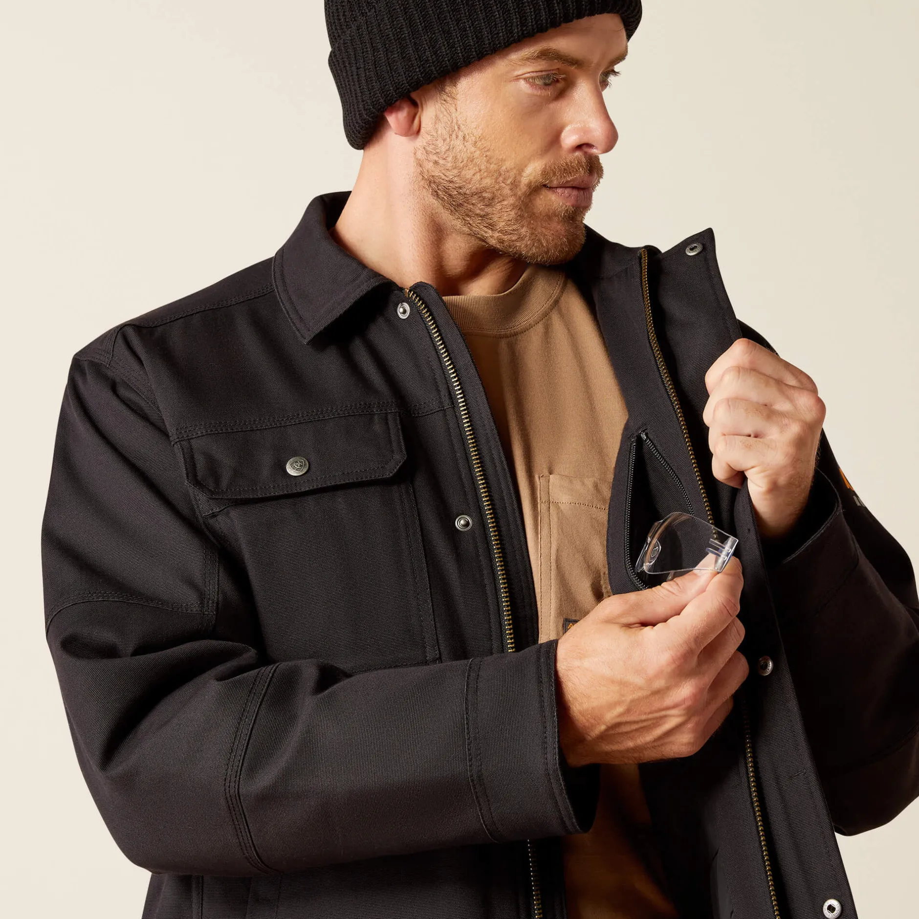 Ariat Jacken|Work*Rebar DuraCanvas Sherpa-Lined Coat BLACK