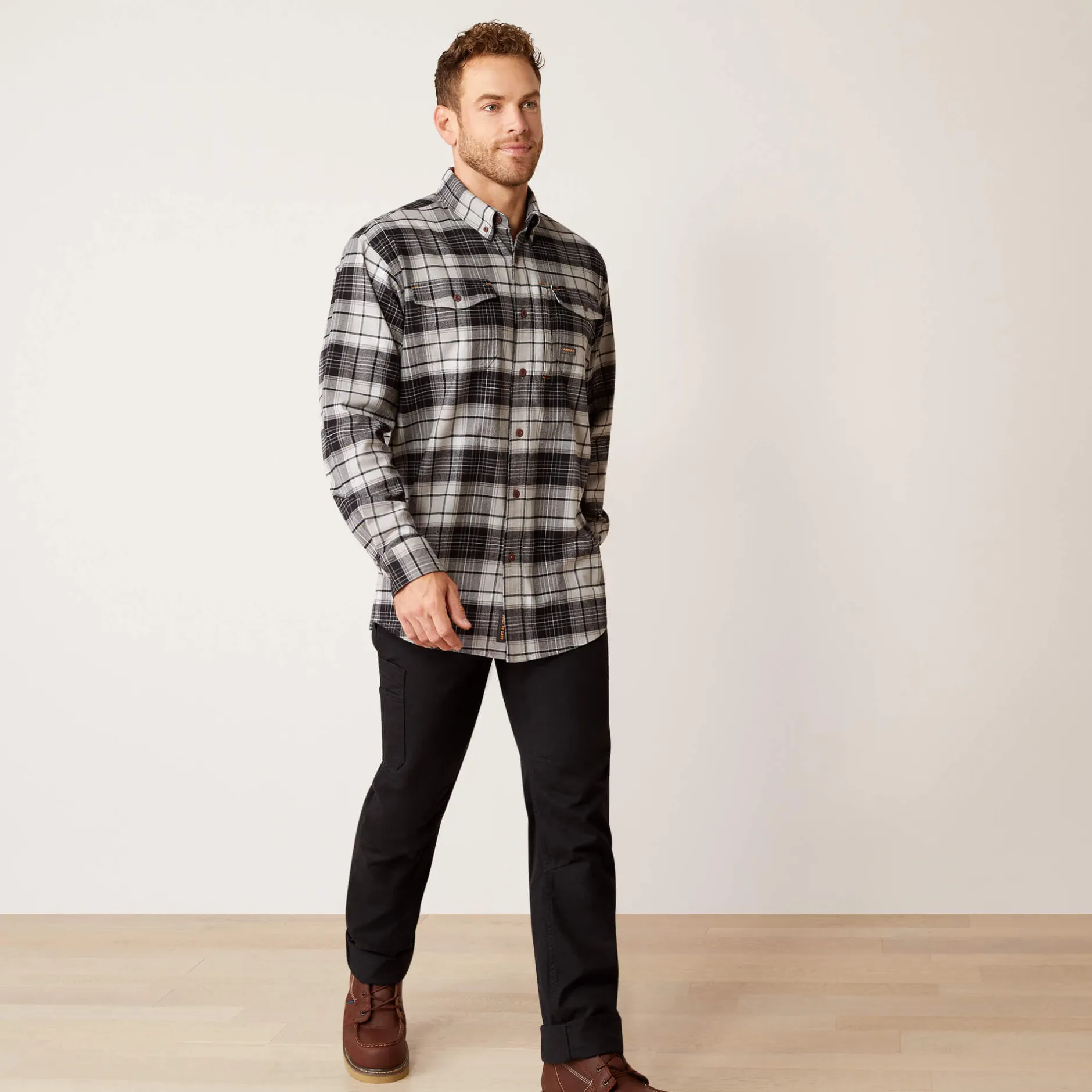 Ariat Tops & T-Shirts|Work*Rebar Flannel DuraStretch Work Shirt CHARCOAL GREY