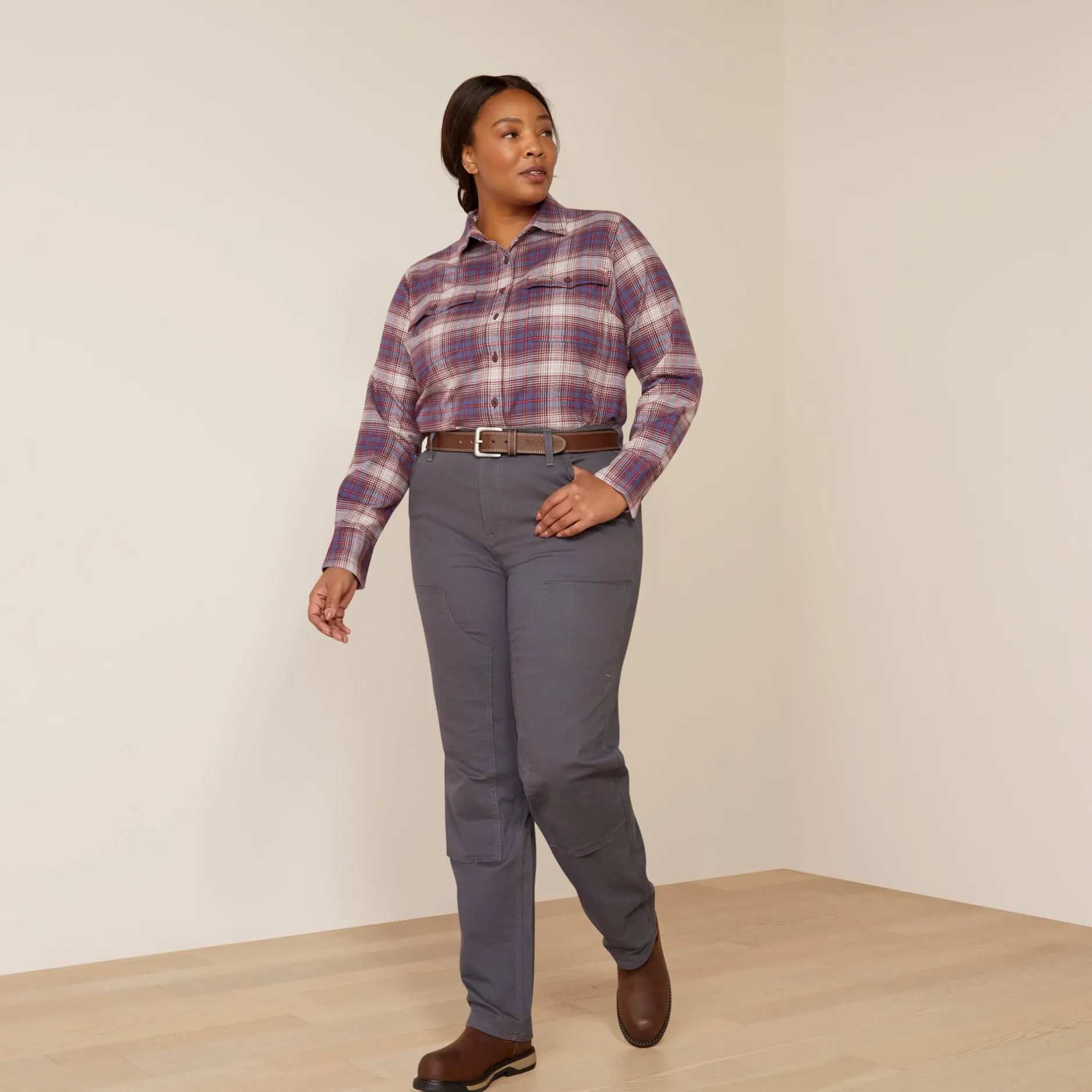 Ariat Tops & T-Shirts|Oberteile & T-Shirts*Rebar Flannel DuraStretch Work Shirt PEARL GREY