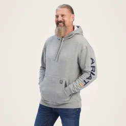Ariat Hoodies & Sweatshirts|Work*Rebar Graphic Hoodie HEATHER GREY/DEEP ULTRAMARINE
