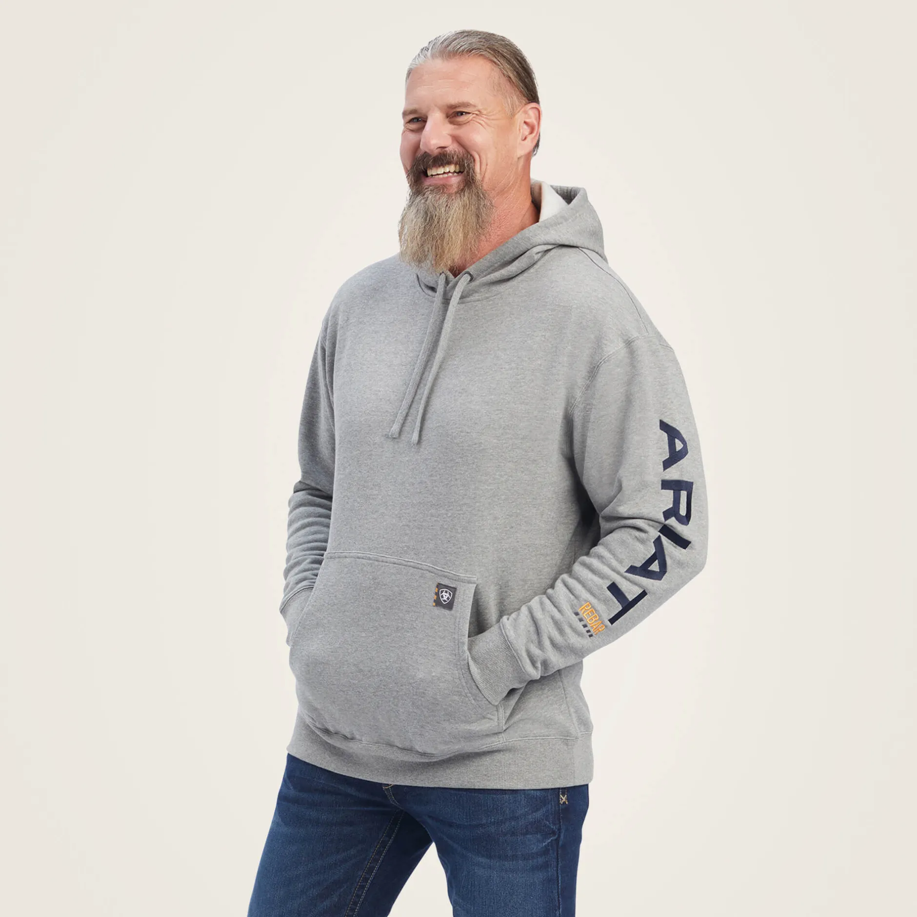 Ariat Hoodies & Sweatshirts|Work*Rebar Graphic Hoodie HEATHER GREY/DEEP ULTRAMARINE
