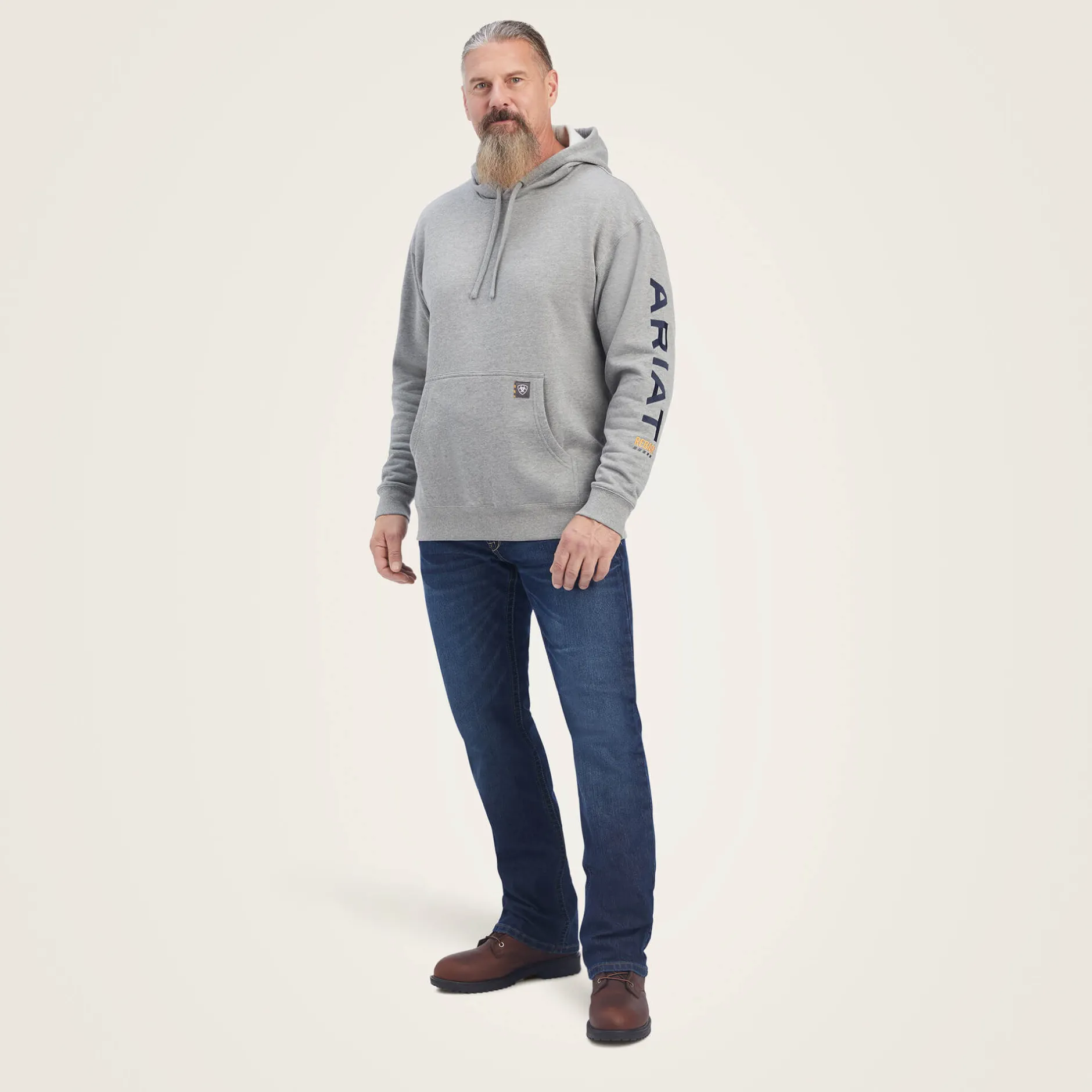 Ariat Hoodies & Sweatshirts|Work*Rebar Graphic Hoodie HEATHER GREY/DEEP ULTRAMARINE
