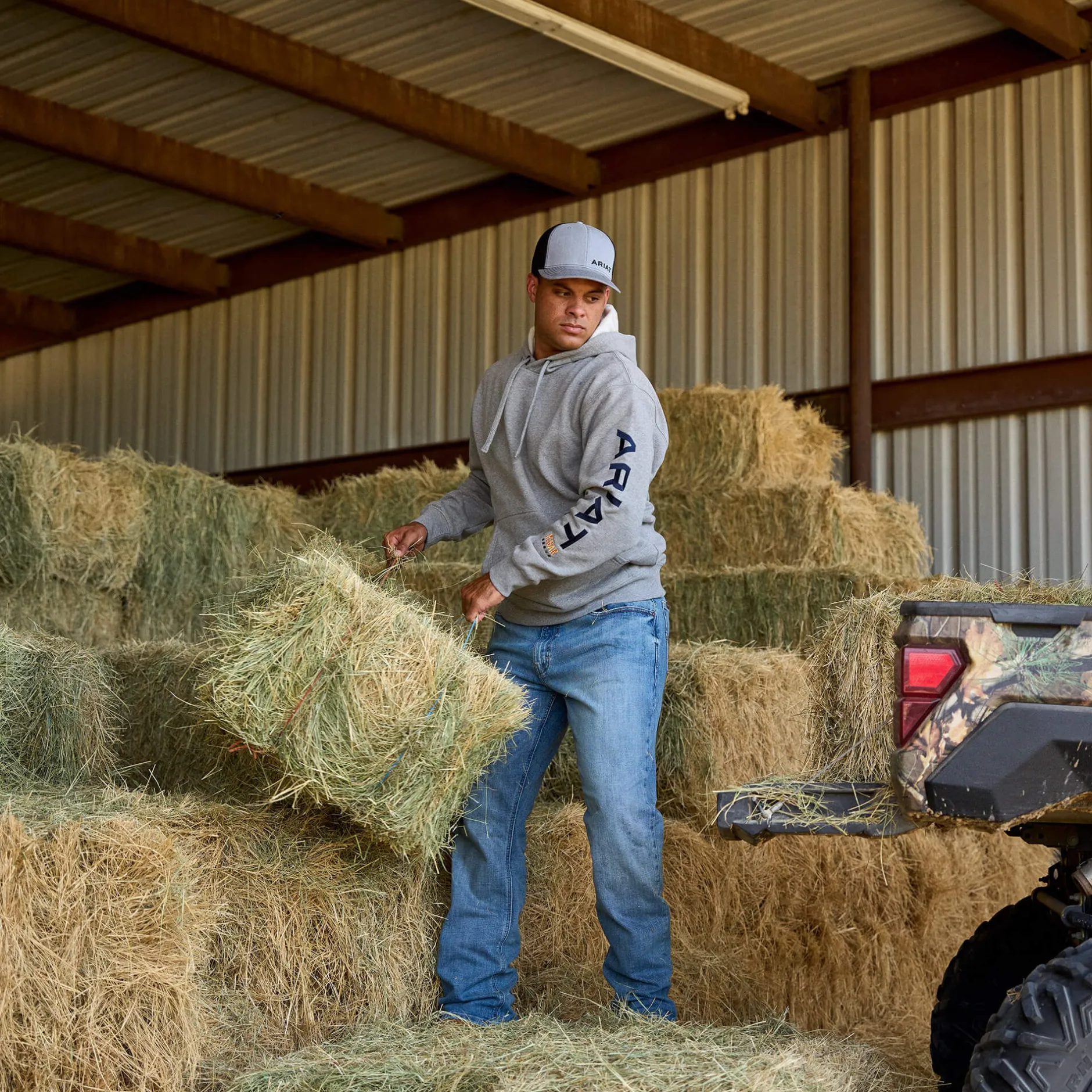 Ariat Hoodies & Sweatshirts|Work*Rebar Graphic Hoodie HEATHER GREY/DEEP ULTRAMARINE