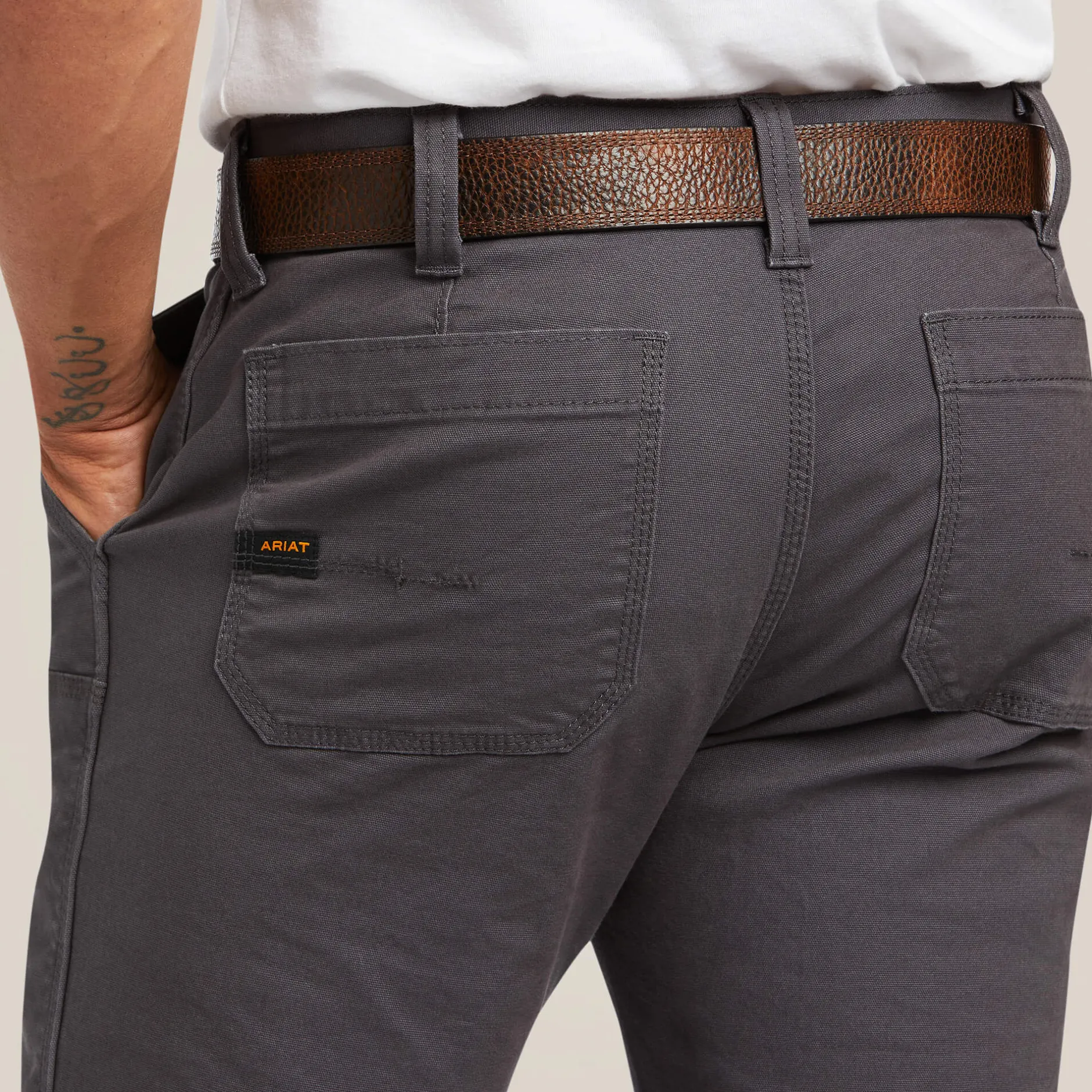 Ariat Arbeitshosen|Work*Rebar M7 DuraStretch Made Tough Double Front Straight Trouser REBAR GREY