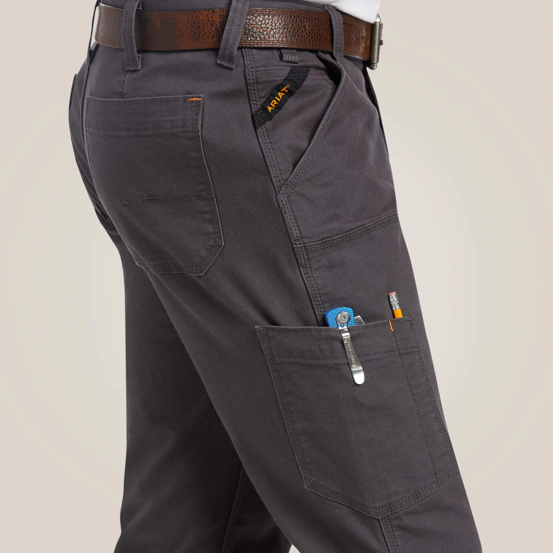Ariat Arbeitshosen|Work*Rebar M7 DuraStretch Made Tough Double Front Straight Trouser REBAR GREY