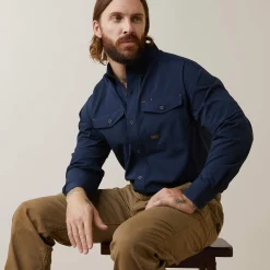 Ariat Tops & T-Shirts|Oberteile & T-Shirts*Rebar Made Tough VentTEK DuraStretch Work Shirt NAVY