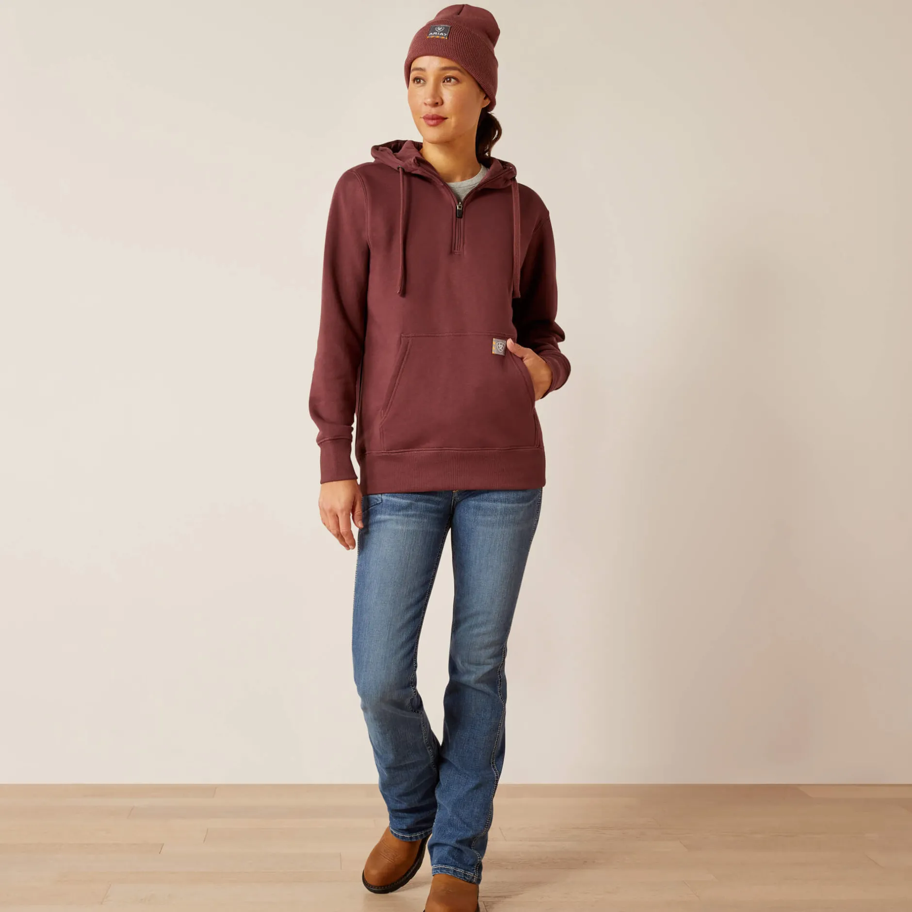 Ariat Hoodies & Sweatshirts|Work*Rebar Skill Set 1/2 Zip Hoodie CATAWBA GRAPE