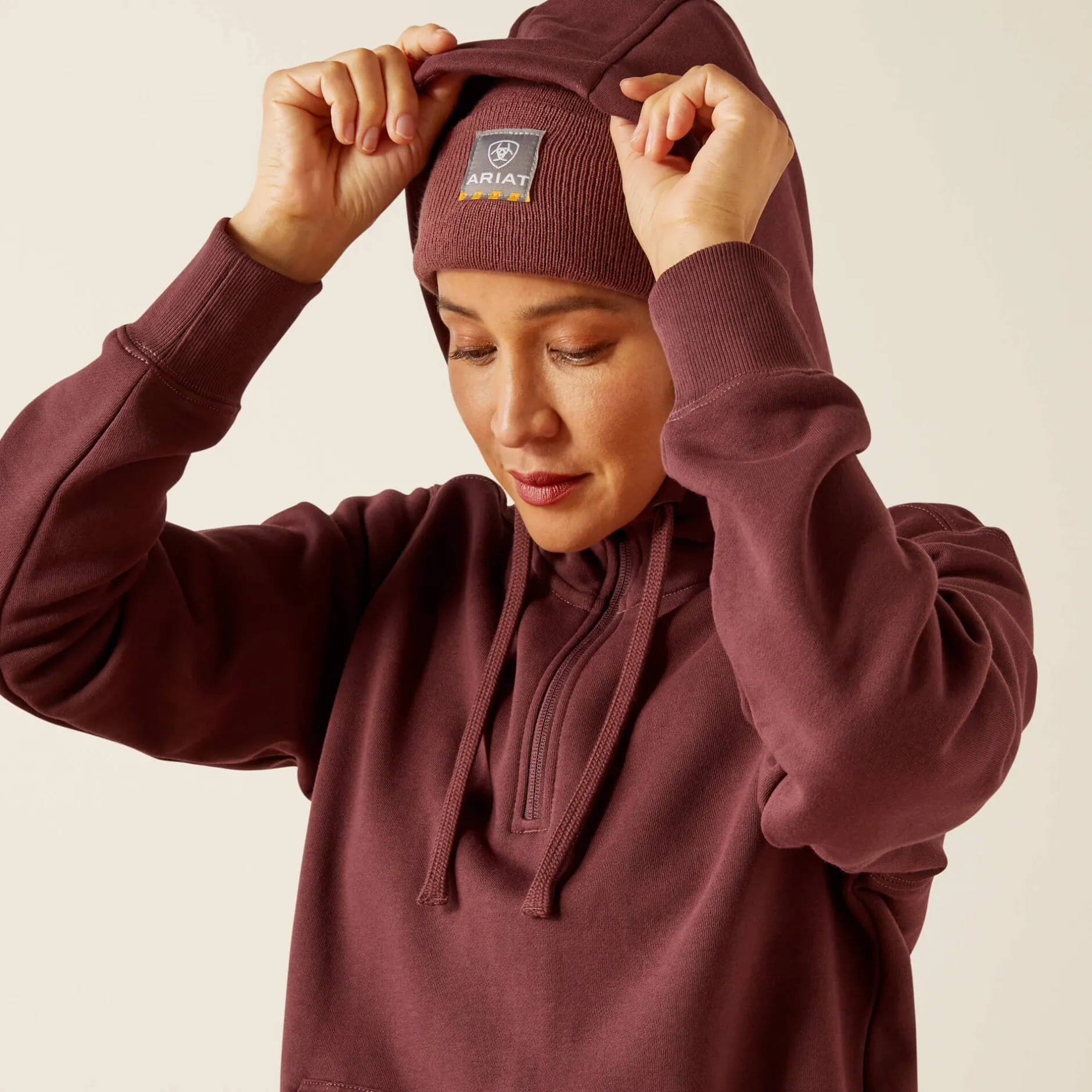 Ariat Hoodies & Sweatshirts|Work*Rebar Skill Set 1/2 Zip Hoodie CATAWBA GRAPE
