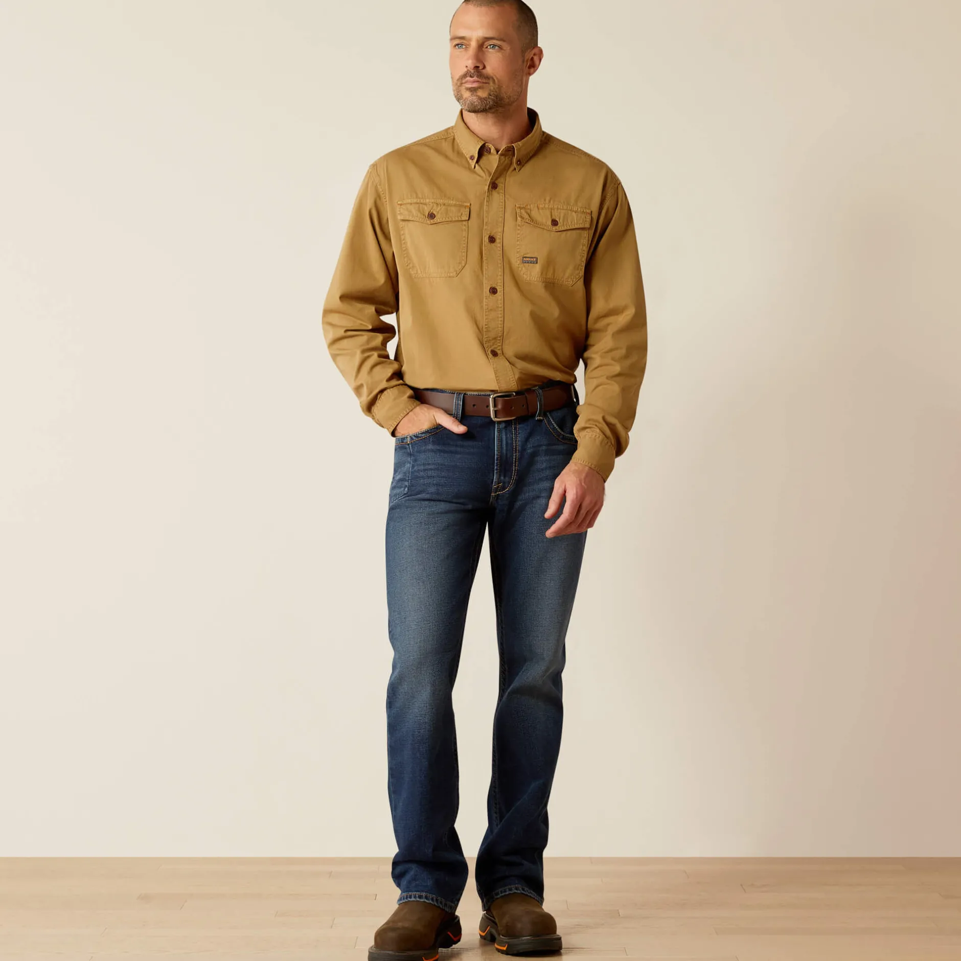 Ariat Tops & T-Shirts|Work*Rebar Washed Twill Work Shirt REBAR KHAKI