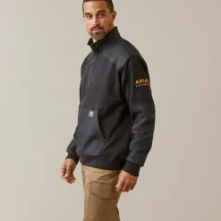 Ariat Hoodies & Sweatshirts|Work*Rebar Workman Duracanvas 1/4 Zip Sweatshirt BLACK/ BLACK