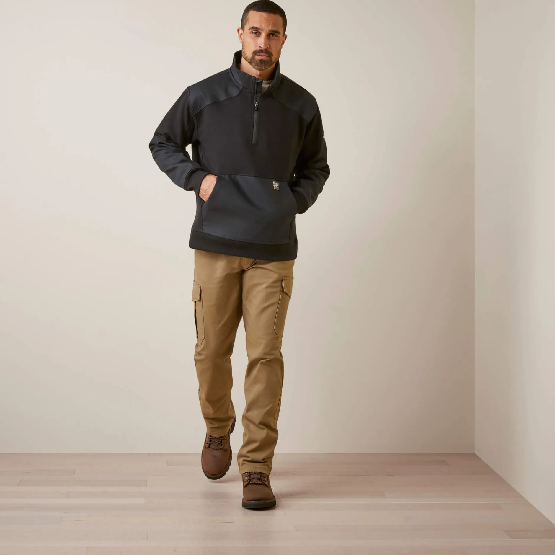 Ariat Hoodies & Sweatshirts|Work*Rebar Workman Duracanvas 1/4 Zip Sweatshirt BLACK/ BLACK