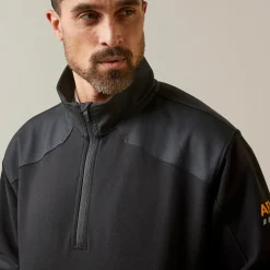 Ariat Hoodies & Sweatshirts|Work*Rebar Workman Duracanvas 1/4 Zip Sweatshirt BLACK/ BLACK