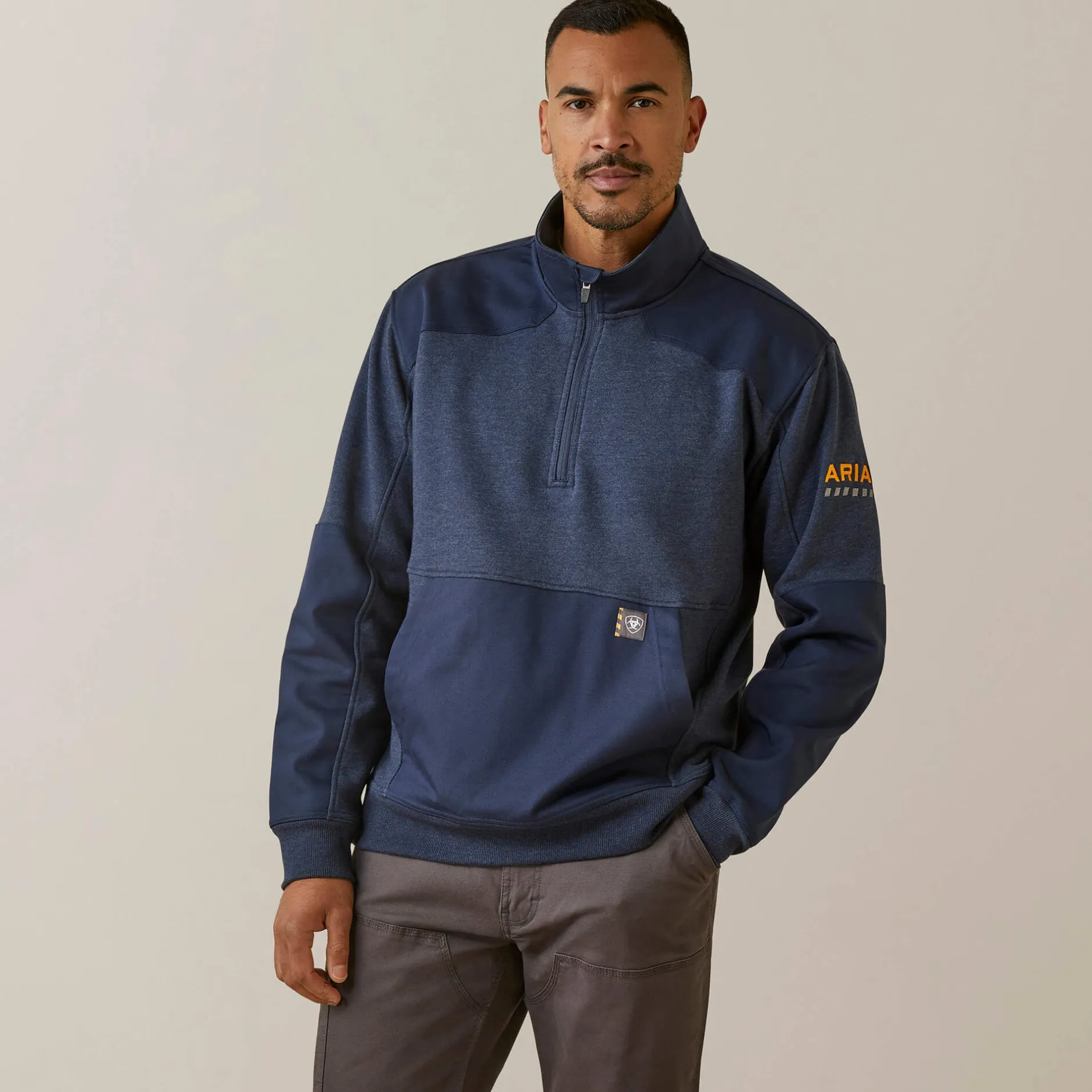 Ariat Hoodies & Sweatshirts|Work*Rebar Workman Duracanvas 1/4 Zip Sweatshirt NAVY HEATHER/ NAVY