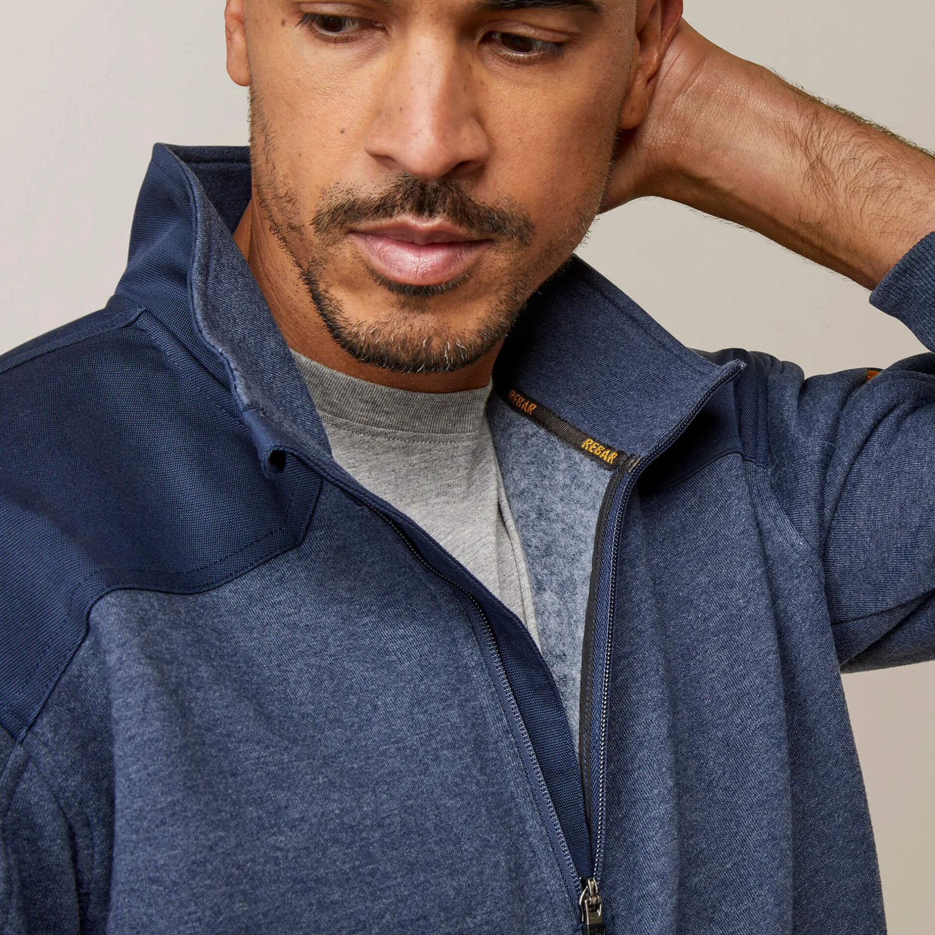 Ariat Hoodies & Sweatshirts|Work*Rebar Workman Duracanvas 1/4 Zip Sweatshirt NAVY HEATHER/ NAVY