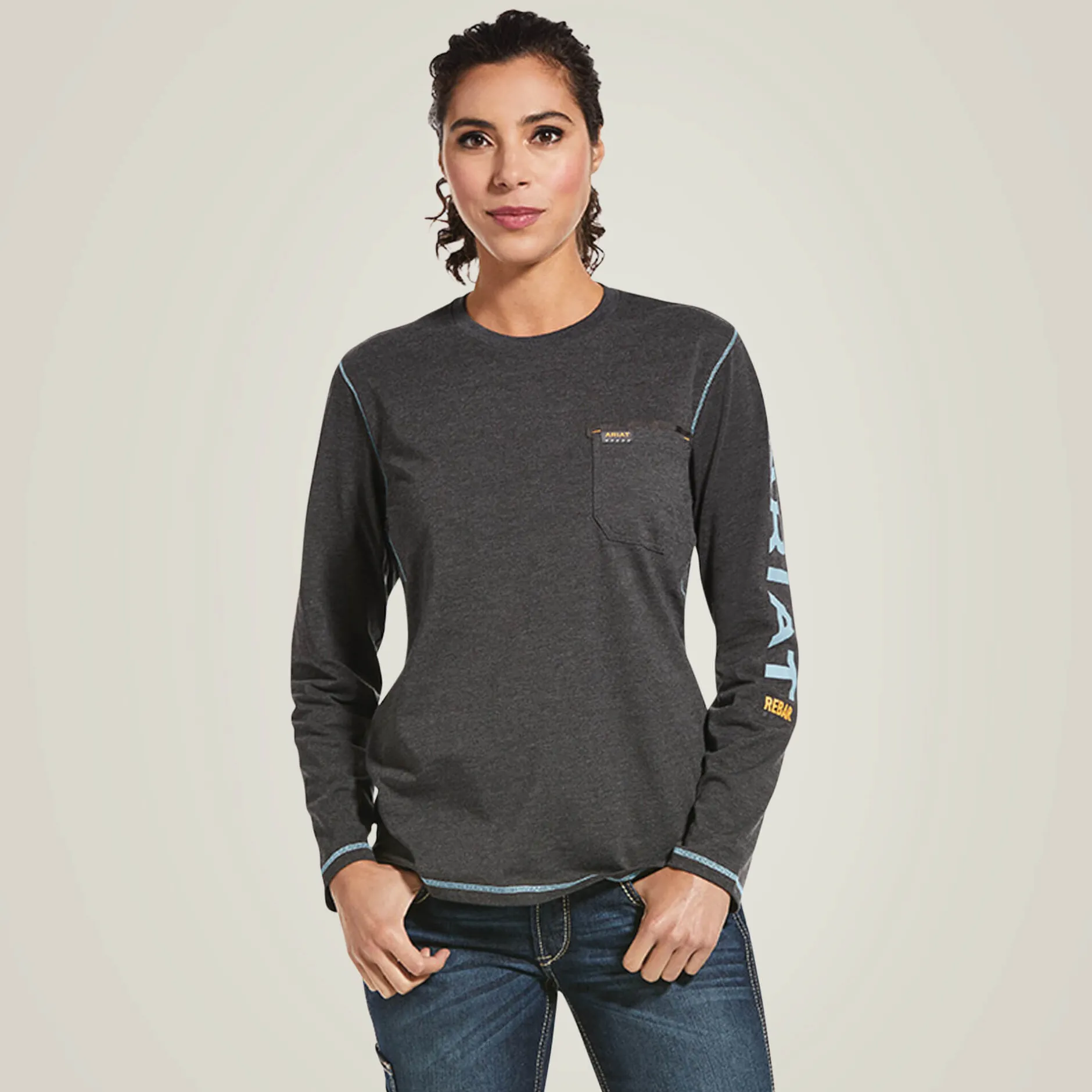 Ariat Tops & T-Shirts|Work*Rebar Workman Logo T-Shirt CHARCOAL HEATHER