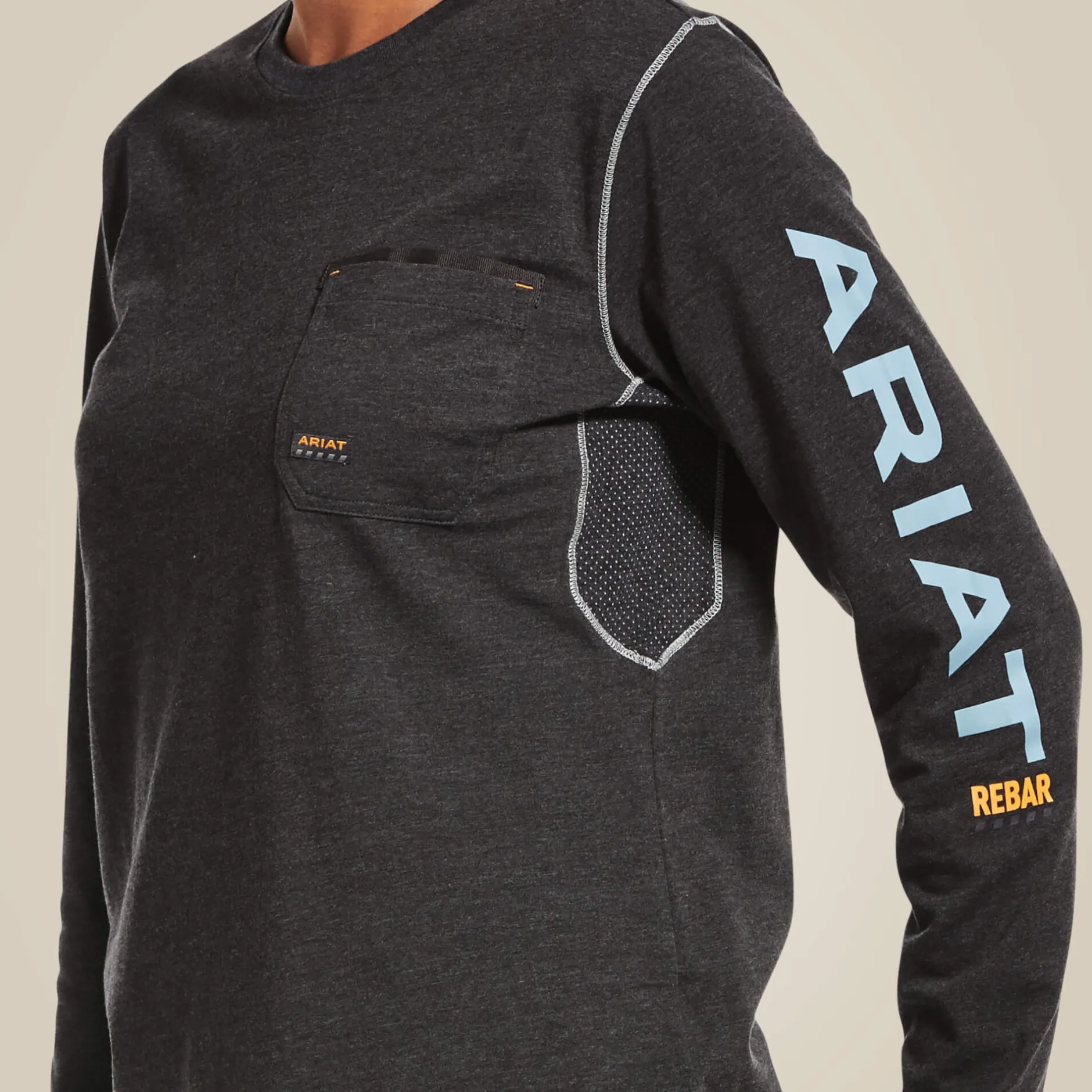 Ariat Tops & T-Shirts|Work*Rebar Workman Logo T-Shirt CHARCOAL HEATHER