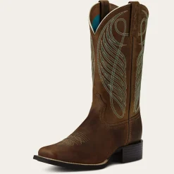 Ariat Performance Westernstiefel|Western*Round Up Wide Square Toe Western Boot POWDER BROWN