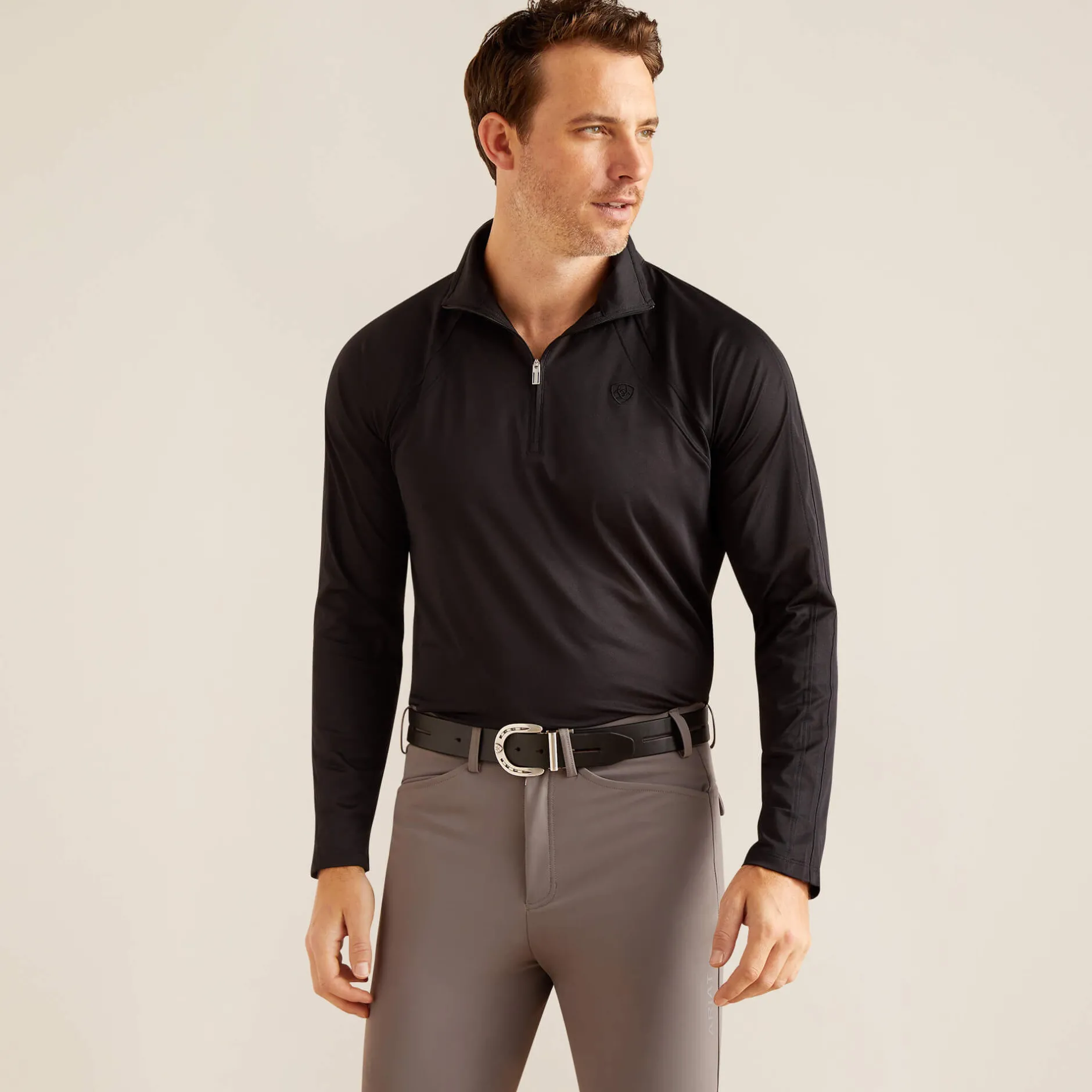 Ariat Oberteile & T-Shirts*Sunstopper 3.0 1/4 Zip Baselayer BLACK