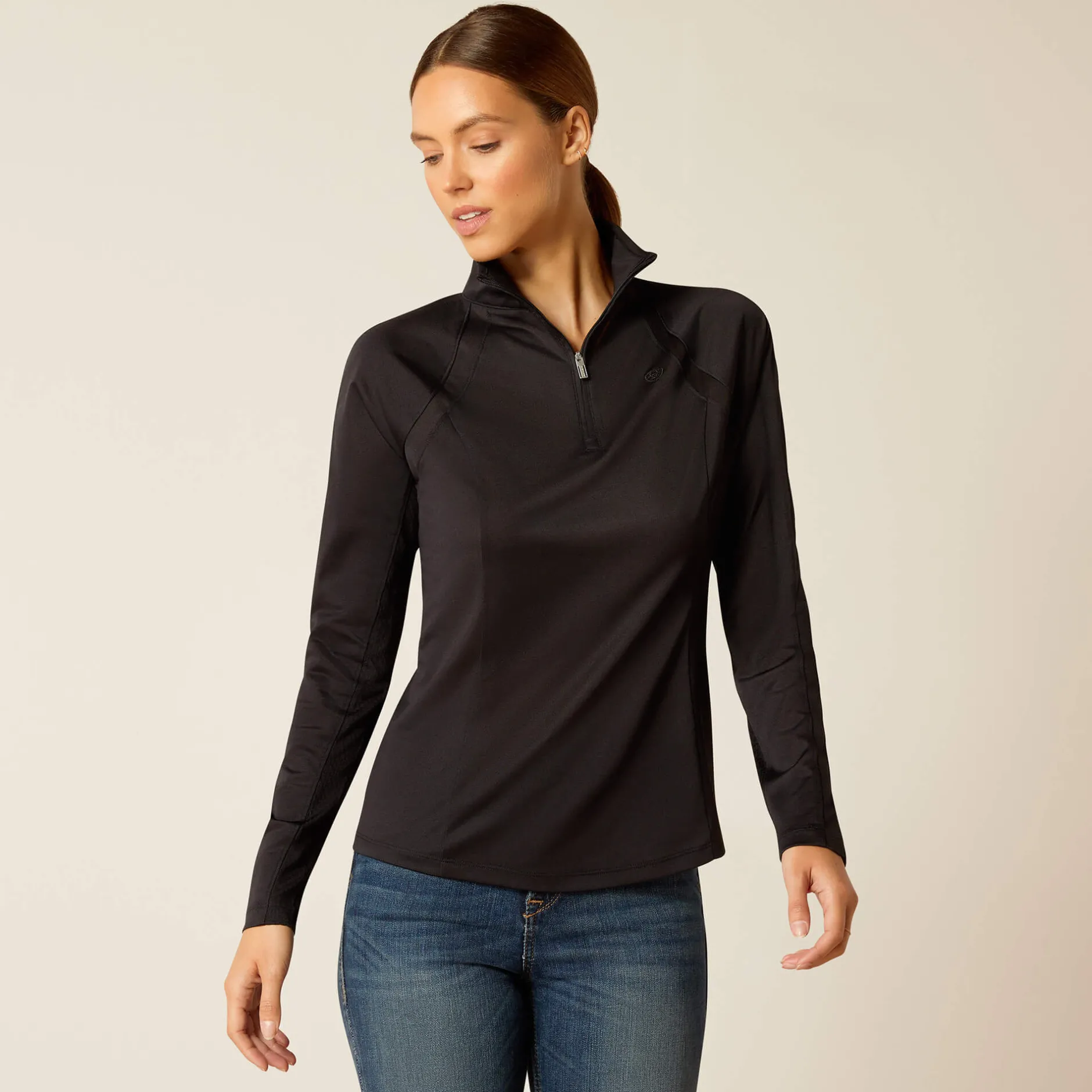 Ariat Oberteile & T-Shirts*Sunstopper 3.0 1/4 Zip Baselayer BLACK