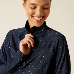 Ariat Oberteile & T-Shirts*Sunstopper 3.0 1/4 Zip Baselayer NAVY DOT