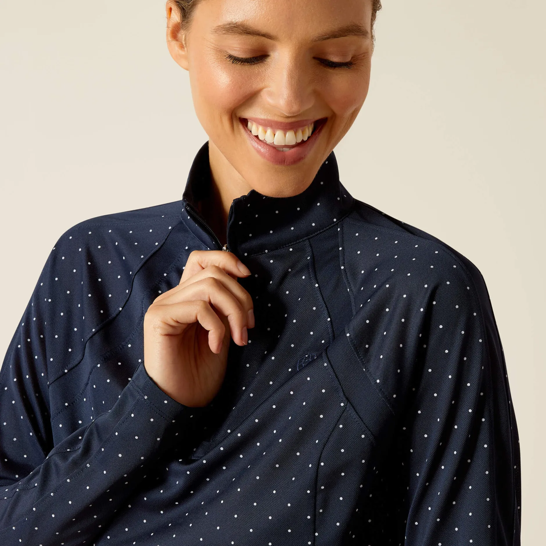 Ariat Oberteile & T-Shirts*Sunstopper 3.0 1/4 Zip Baselayer NAVY DOT