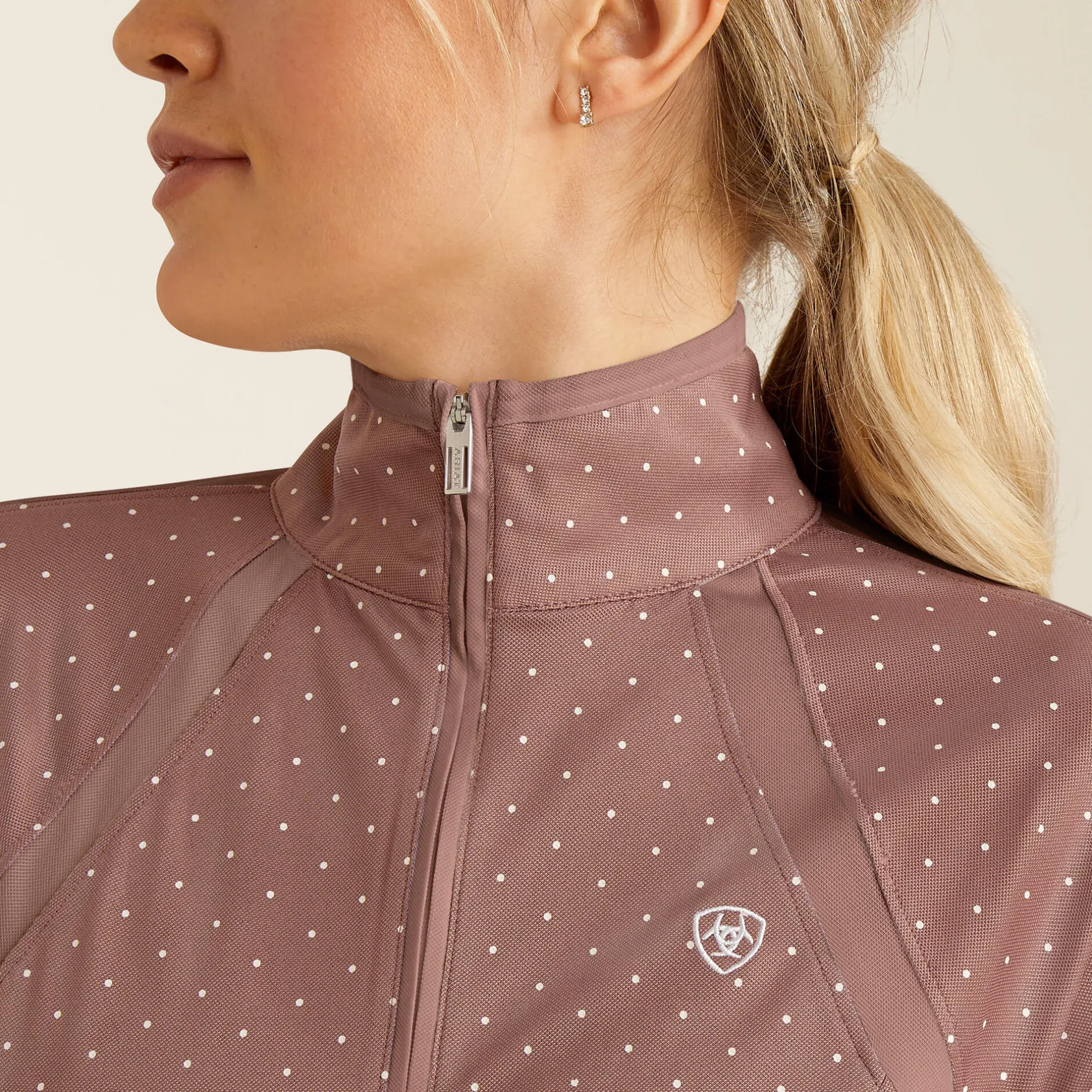 Ariat Oberteile & T-Shirts*Sunstopper 3.0 1/4 Zip Baselayer TWILIGHT MAUVE DOT