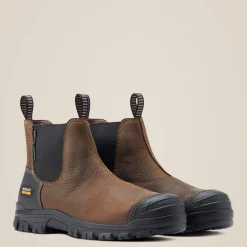 Ariat Pull-On Arbeitsschuhe|Work*Treadfast Chelsea Waterproof Steel Toe Work Boot DARK BROWN